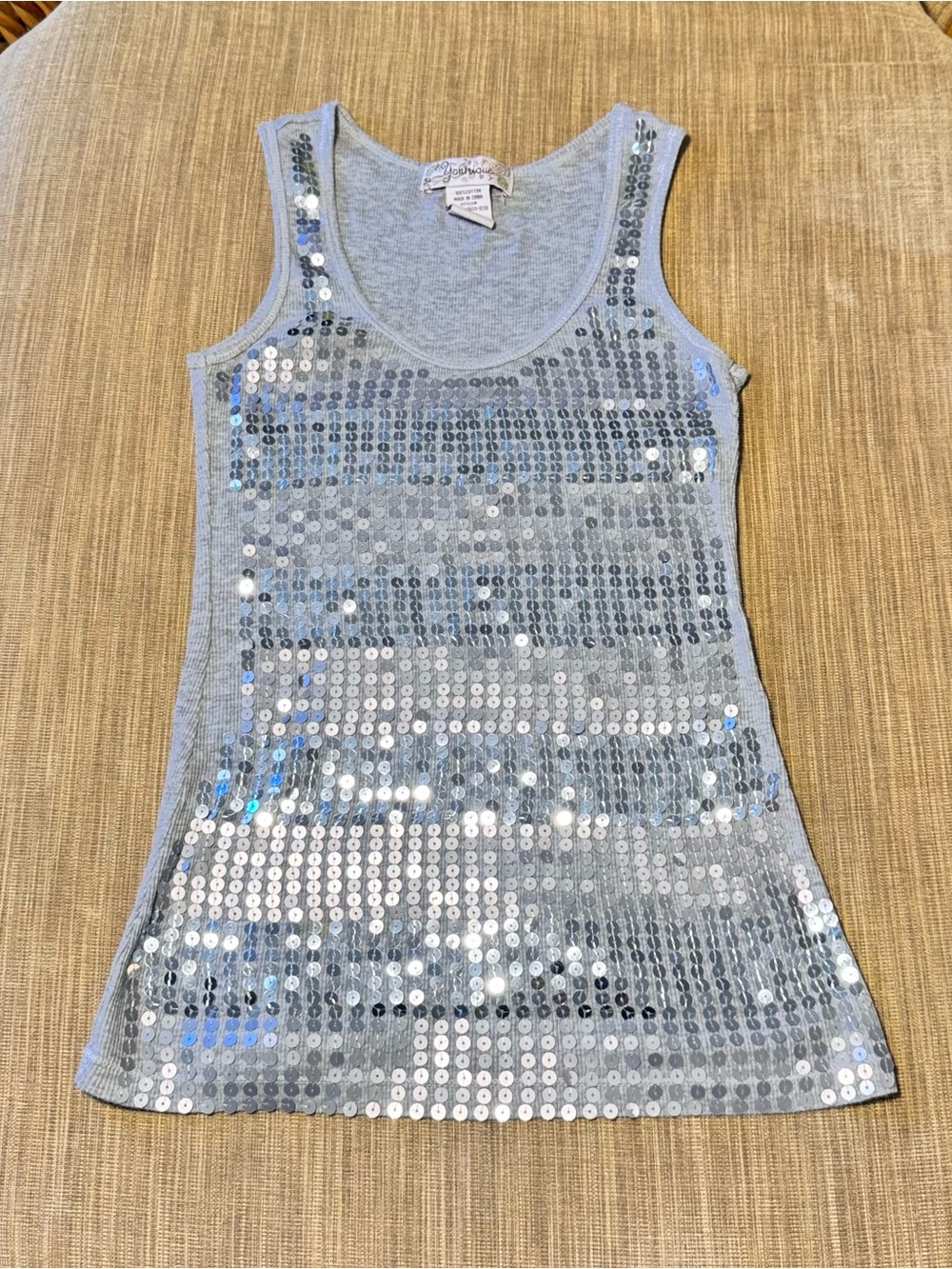 Younique Y2K Silver Sequin Tank Top